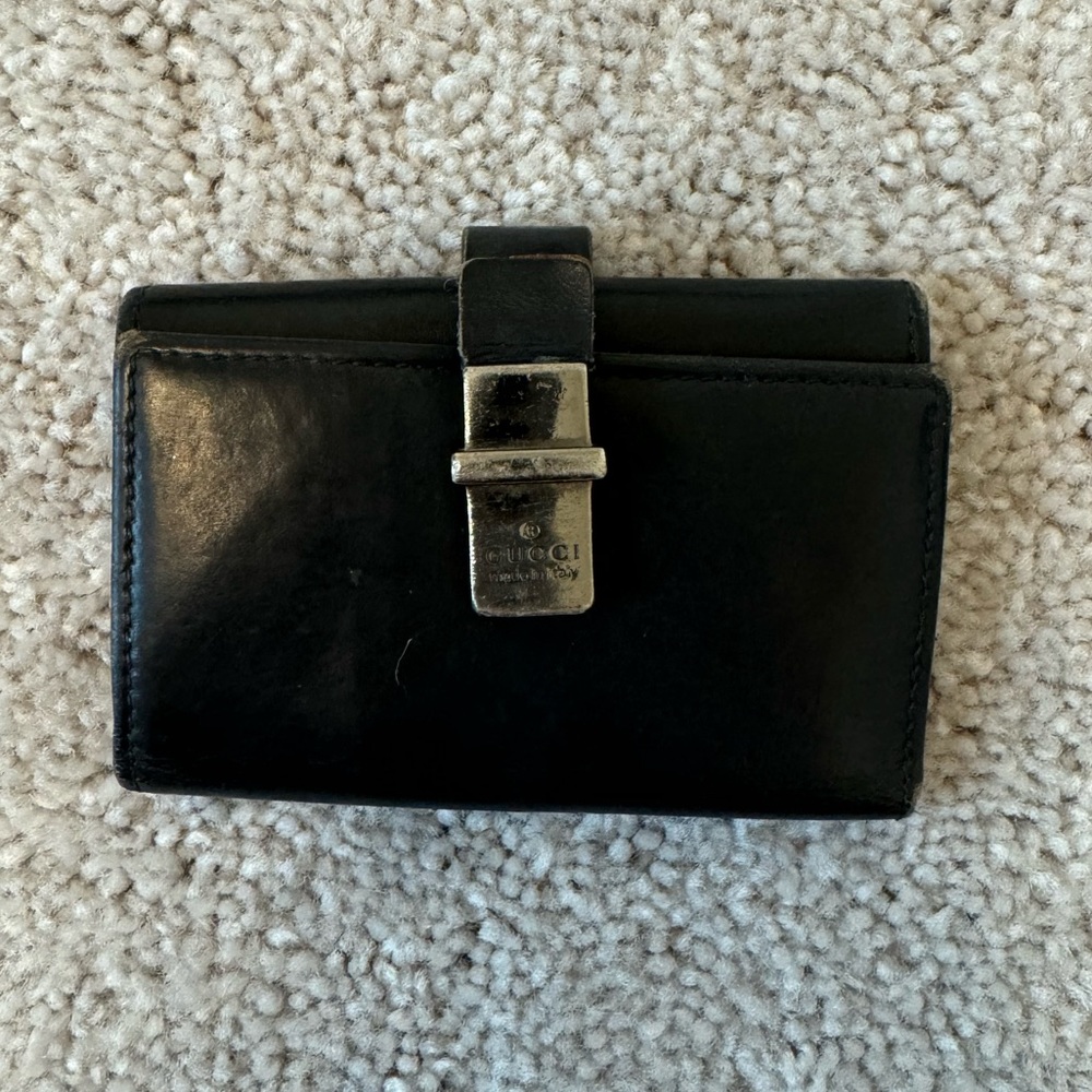 Gucci Leather Key Holder Wallet in Black